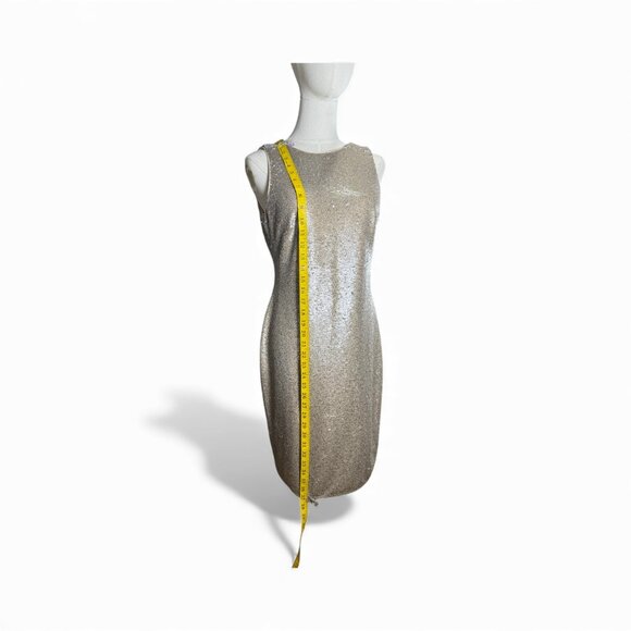 Vince Camuto Gold Sequin Sleeveless Sheath Dress NWT Size 4 | Holdays Party Dres - Picture 10 of 10